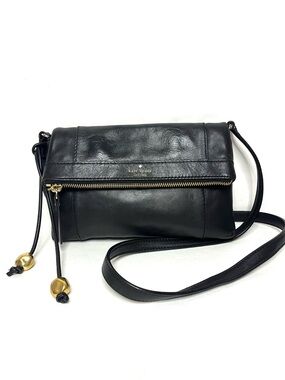 Kate Spade Fremont Place Julian Black Leather Fold-over Crossbody